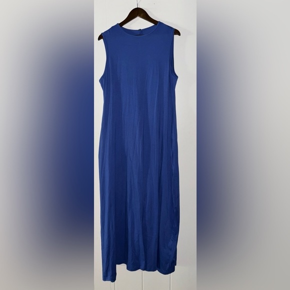 Flamingo Women Solid Round Neck 2XL Sweater Knit Maxi‎ Dress Pullover A-Line - Picture 1 of 6